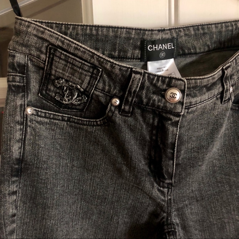 Chanel gray denim pants